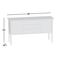 Tate 62" Black Wood Midcentury Credenza