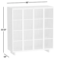 Tansu 48" Glass and Oak Storage Display Cabinet
