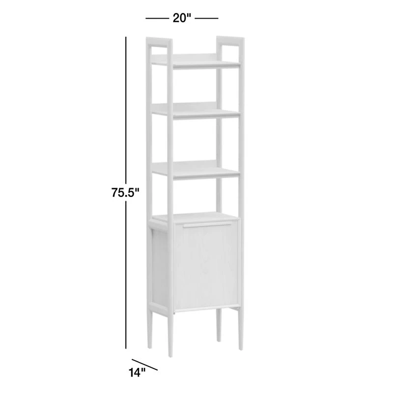 Tate Walnut Wood Bathroom Storage Tower