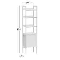 Tate Walnut Wood Bathroom Storage Tower