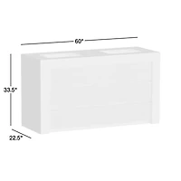 Bluff 60" Bleached Ash and Off White Quartz Double Vanity