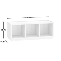 Cade Deep Brown Wood 3-Cube Stackable Bookcase