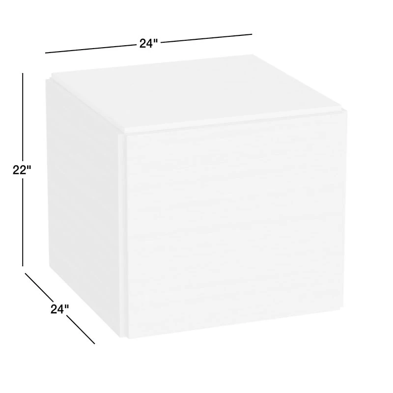 Troupe 24" Pine Wood Square Side Table with Marble Top