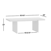 Pierre 82"-101" Light Brown Oak Wood Extendable Dining Table