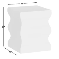 Onda Whitewashed Oak Wood Side Table