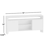 Terrazza 72" Natural Solid Oak Wood Storage Media Console