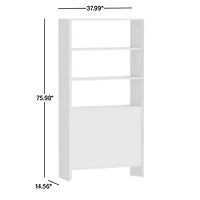 Terrazza 38" Natural Solid Oak Wood 2-Shelf Storage Bookcase Cabinet