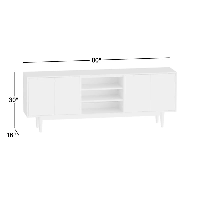 Tate 80" Walnut Storage Media Console