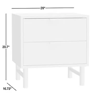 Classic Laurel Green Wood 2-Drawer Kids Nightstand
