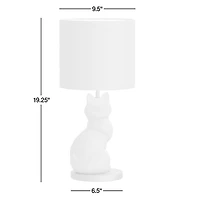 White Crackled Ceramic Woodland Fox Kids Table Lamp
