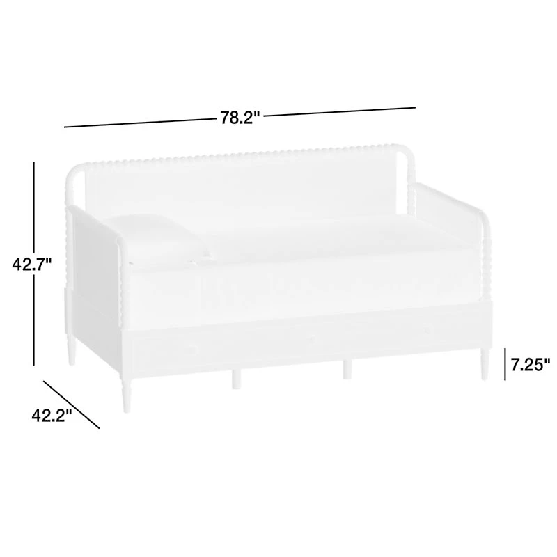 Jenny Lind Natural Maple Wood Spindle Kids Daybed With Storage