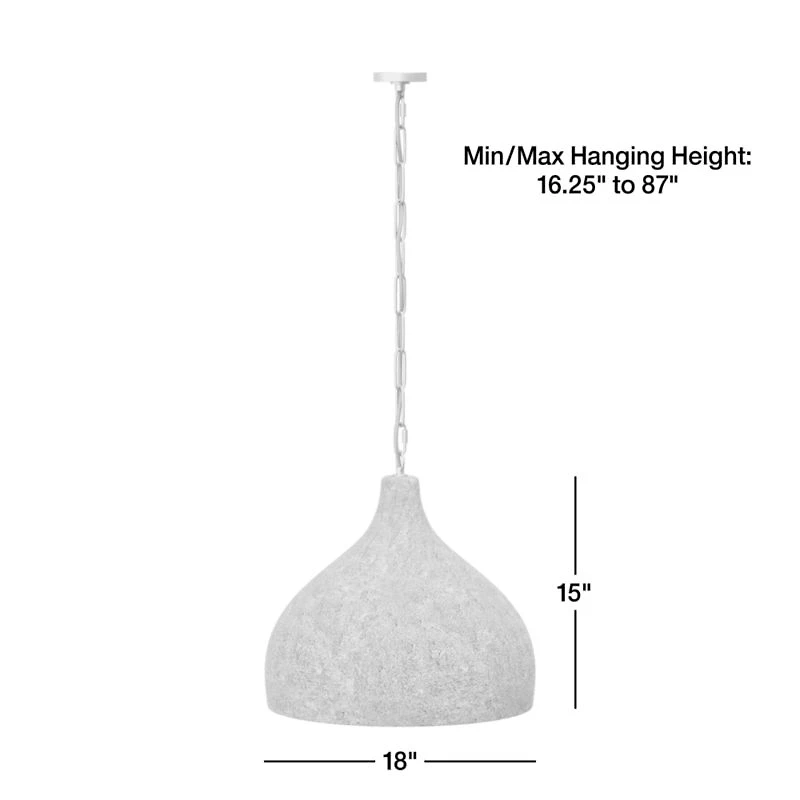 Corfu Large Cream Ceramic Pendant Light