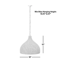 Corfu Large Cream Ceramic Pendant Light