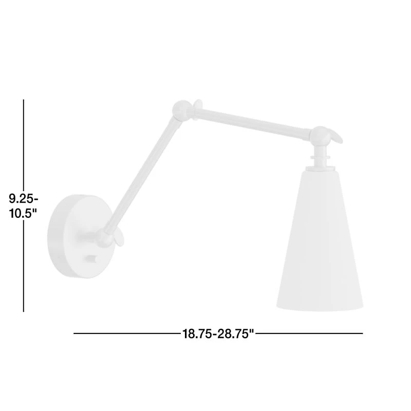 Saintes Articulating Glass and Metal Wall Sconce Light