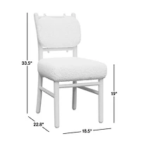 Pierre Light Brown Oak Wood Dining Chair with Faux Shearling