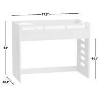 Bridgeman Natural Oak Wood Kids Twin Loft Bed with Ladder