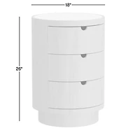 Gracia 18" Walnut Wood and Marble Nightstand