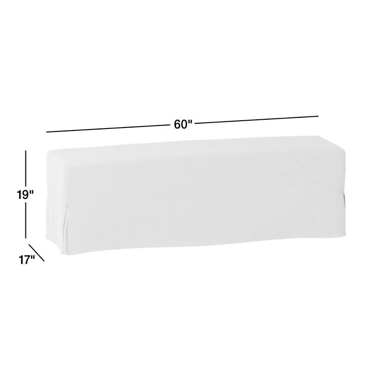 Lyra 60" Natural Beige Slipcovered Bench