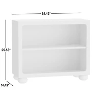 Emery Natural Oak Wood 2-Shelf Kids Bookcase