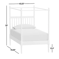 Jenny Lind White Wood Spindle Kids Canopy Twin Bed