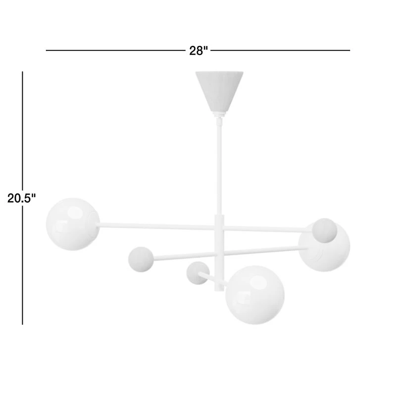 Quinn White Metal & Wood 28" Kids Ceiling Light