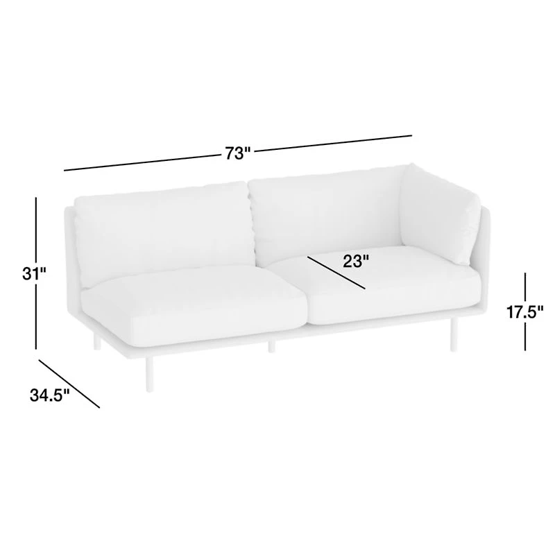 Wells Leather Right-Arm Sofa Sectional Piece
