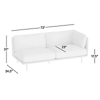 Wells Leather Right-Arm Sofa Sectional Piece