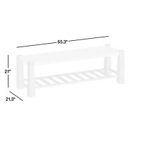 Malin Natural Wood Woven Accent Bench