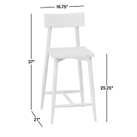 Oaklynn Natural Oak Wood Counter Stool