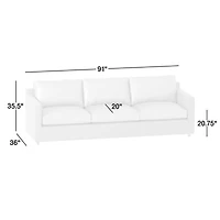 Barrett II 91" Leather Track Arm Sofa