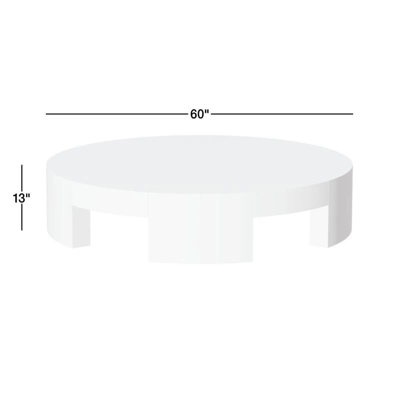 Sheffield Brown Wood 60" Round Coffee Table