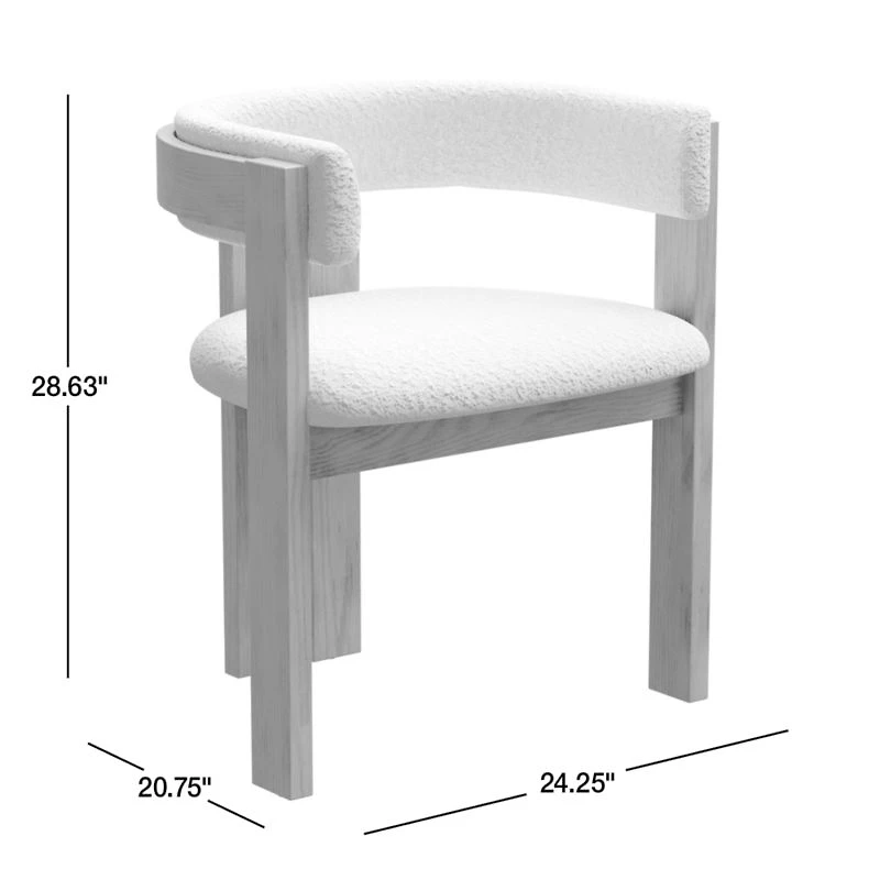 Ceremonie Natural Boucle Dining Arm Chair by Athena Calderone