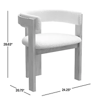 Ceremonie Natural Boucle Dining Arm Chair by Athena Calderone