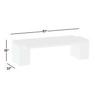 Romano Marble 61"  Rectangular Coffee Table
