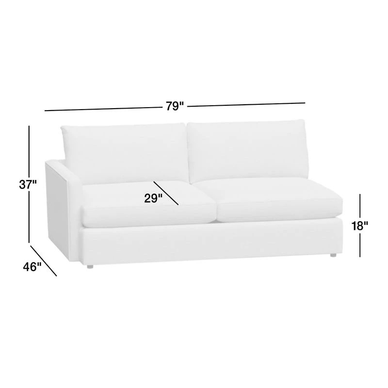 Lounge Deep Left-Arm Sofa Sectional Piece