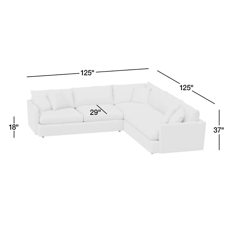 Lounge Deep 3-Piece L-Shaped Sectional Sofa