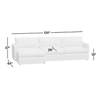 Lounge Deep 2-Piece Sectional Sofa with Chaise Lounge