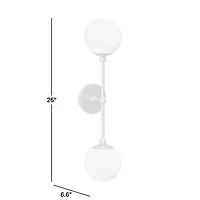 Alba 2-Light White Alabaster Wall Sconce Light