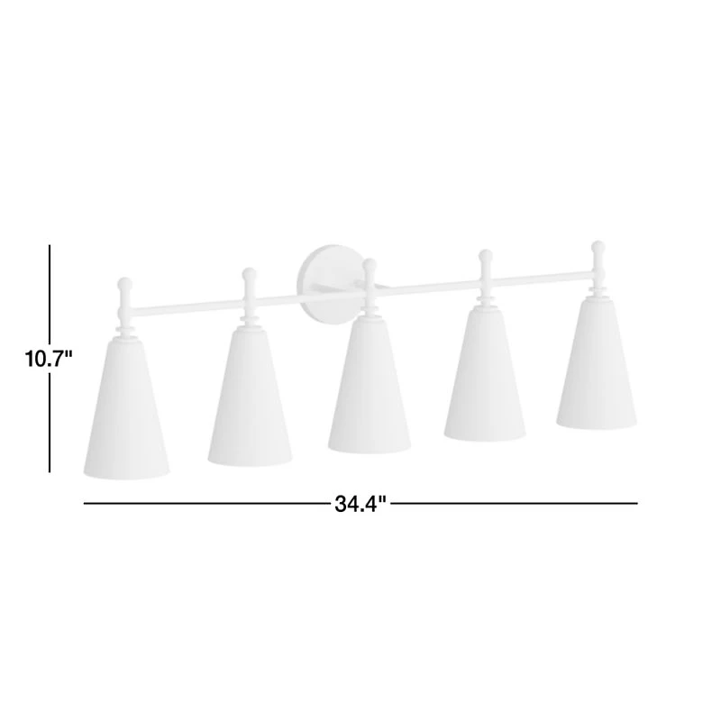Saintes 5-Light Brass and Glass Wall Sconce Light