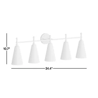 Saintes 5-Light Brass and Glass Wall Sconce Light