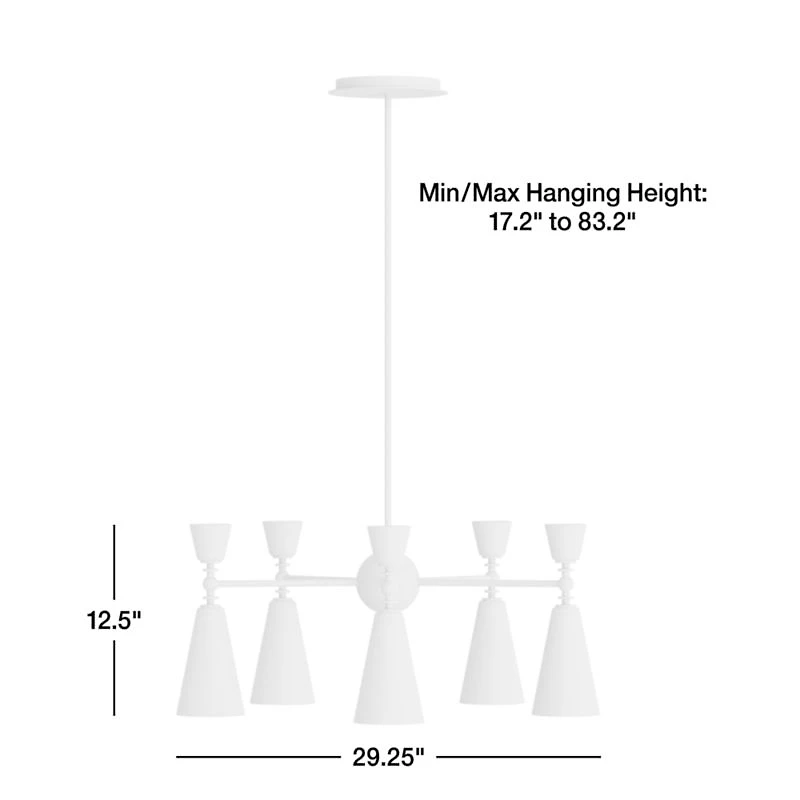 Saintes 5-Light Brass Chandelier Light 29.25"