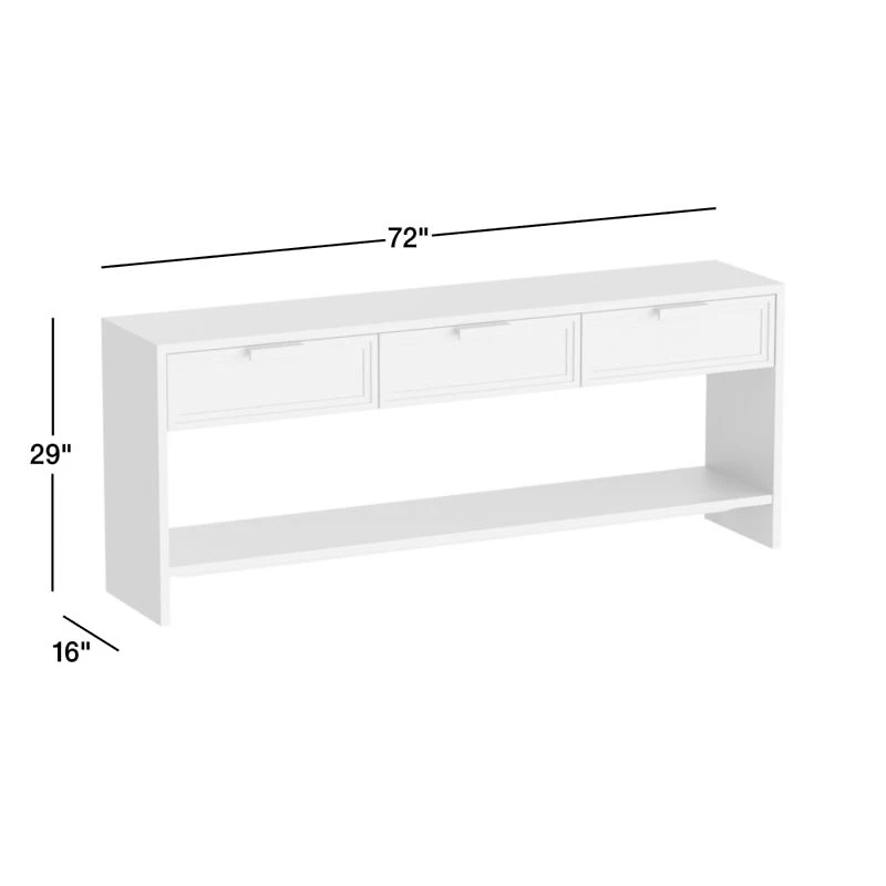 Calypso 72" Rectangular Natural Wood Storage Console Table