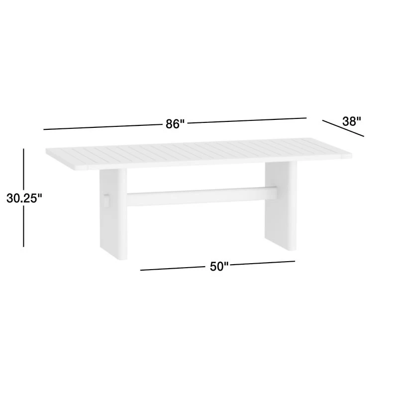 Ipanema 86" Teak Wood and Resin Outdoor Dining Table