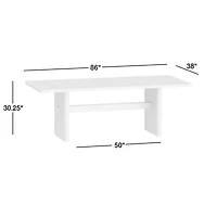 Ipanema 86" Teak Wood and Resin Outdoor Dining Table