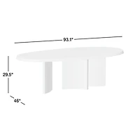 Point Dune 93" Oval Wood and Travertine Dining Table by Brigette Romanek