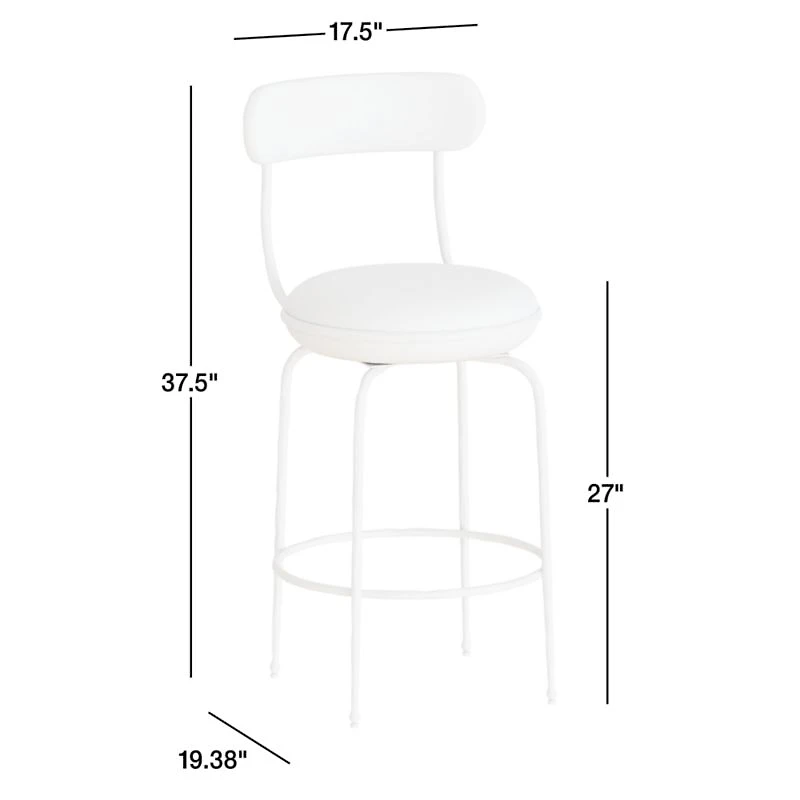 Bess Leather and Metal Swivel Counter Stool by Brigette Romanek