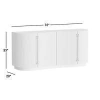 Coastline 72" Oak Wood Fluted Credenza by Brigette Romanek