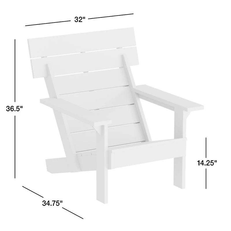 Takagi Black Recycled Outdoor Adirondack Chair