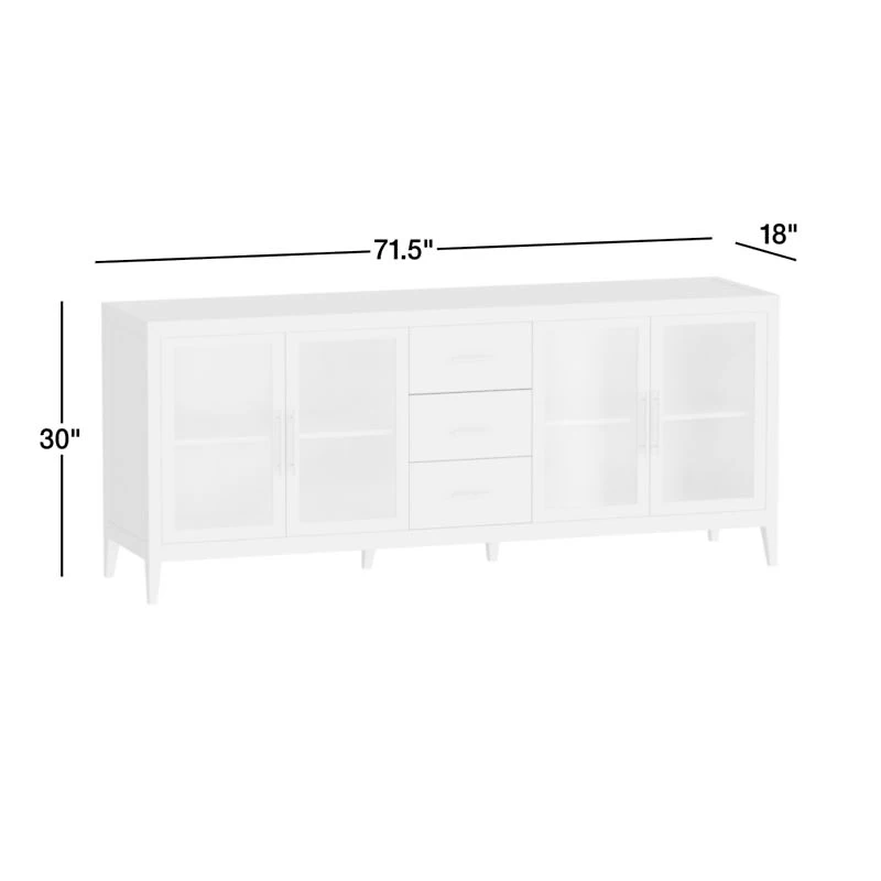 Clairemont 72" Natural Wood Storage Media Console