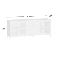 Clairemont 72" Natural Wood Storage Media Console